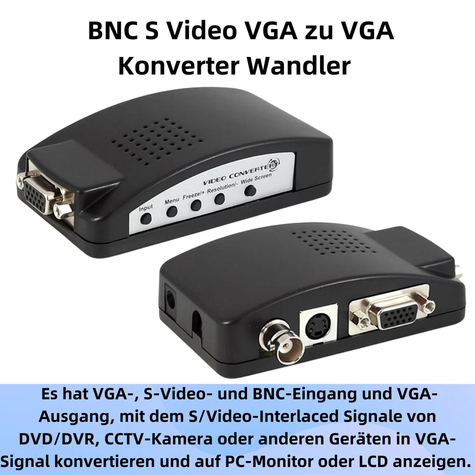 B11C BNC S Video VGA zu VGA Konverter Wandler Laptop PC VGA Monitor Konverter - Bild 2 von 4