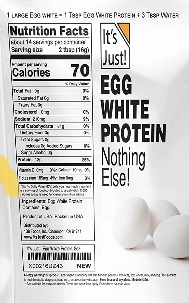 It's Just Egg White Protein Powder, Dried Whites Great