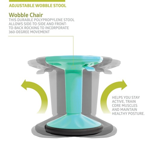 Versatile Teal Wobble Stool - Adjustable and Non-Slip Design for Schools & Homes - Picture 6 of 9