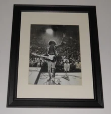 Framed Jimi Hendrix Bakersfield, California 1968, On Stage w/ Guitar 14" by 17"