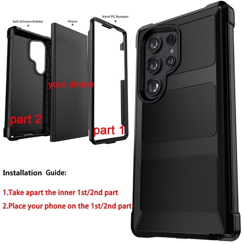 For Samsung Galaxy S25/S25+/Plus/Ultra Rugged Hard Protective Black Case Cover - Picture 25 of 30