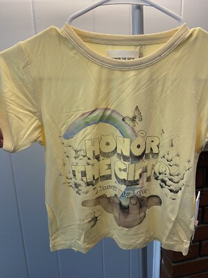 Honor The Gift Women s Palms Cropped Blonde Graphic T-Shirt Size X-Small NWT