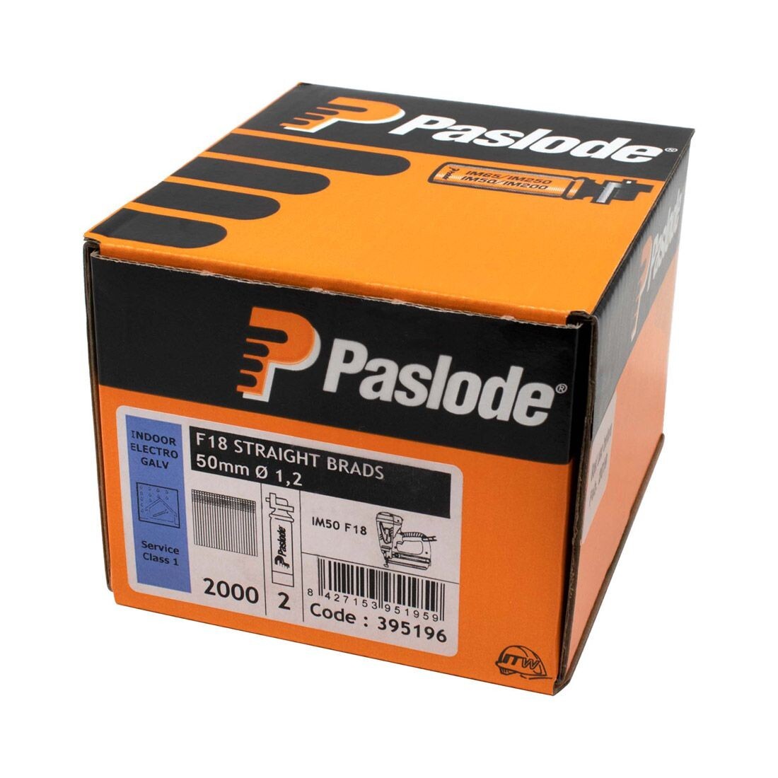 Paslode F18 50mm Galvanised Nails for IM50 18 Gauge Nailer, Box of 2,000 395196