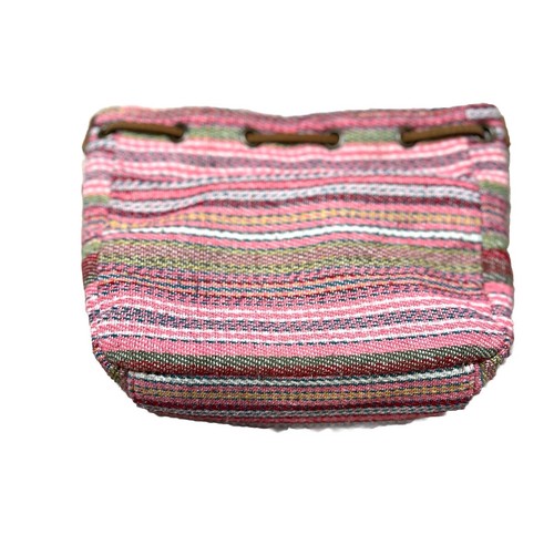 Roxy Women’s Pink Crochet Woven Aztec Southwestern Pastel Mini Drawstring Bag - Picture 3 of 10