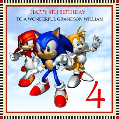 Sonic The Hedgehog Personalised Handmade Birthday Card Grandson Son Etc Any Text Ebay