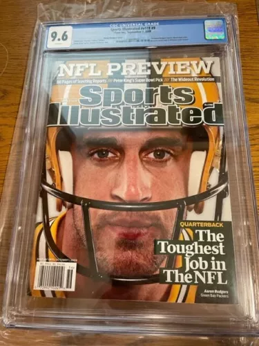 September 7, 2009 Aaron Rodgers Green Bay RC First Sports Illustrated CGC 9.6