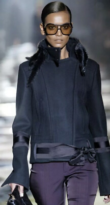 Vintage Gucci x Tom Ford Moto Style Jacket Black Sz 38 IT (US 2