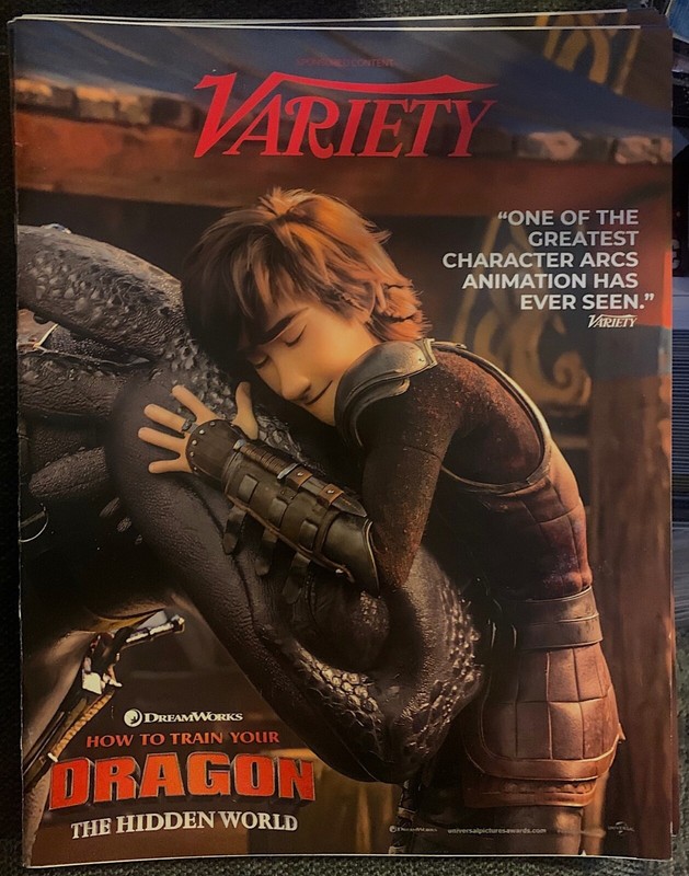 VARIETY MAGAZINE - HOW TO TRAIN YOUR DRAGON HIDDEN WORLD PULL OUT SPECIAL 2019