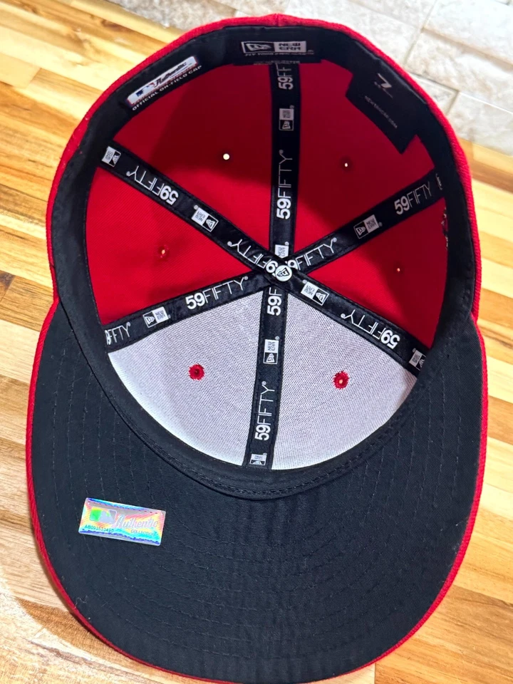 NEW ERA 59FIFTY St. Louis Cardinals MLB Red Fitted Hat Size 7 Molina #4 Black UV - Image 2 of 4