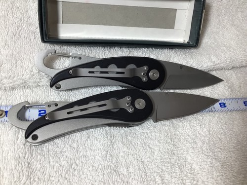 2 NEW Valor FOLDING POCKET KNIFE manual THUMB SS carabiner clip all metal V1 - Picture 6 of 7