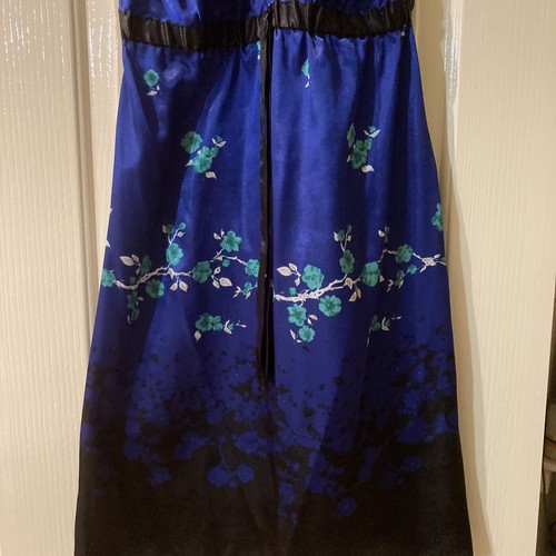 bras and things 2 Piece Set Short Story Blue Floral Robe Chemise Slip Nighty - Picture 5 of 7