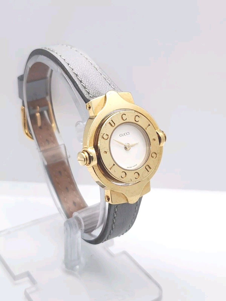 Gucci Women's Reverso 18kt Gold Plated Leather 27mm Watch 6600L