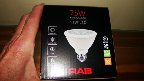 RAB PAR30S-11-930-40D-DIM DIMMABLE LED LAMP LIGHT BULB, 11W, 3000K Warm White - Picture 3 of 5