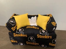 Pittsburgh Steelers Black Sofa Tissue Box Cover With Pillows