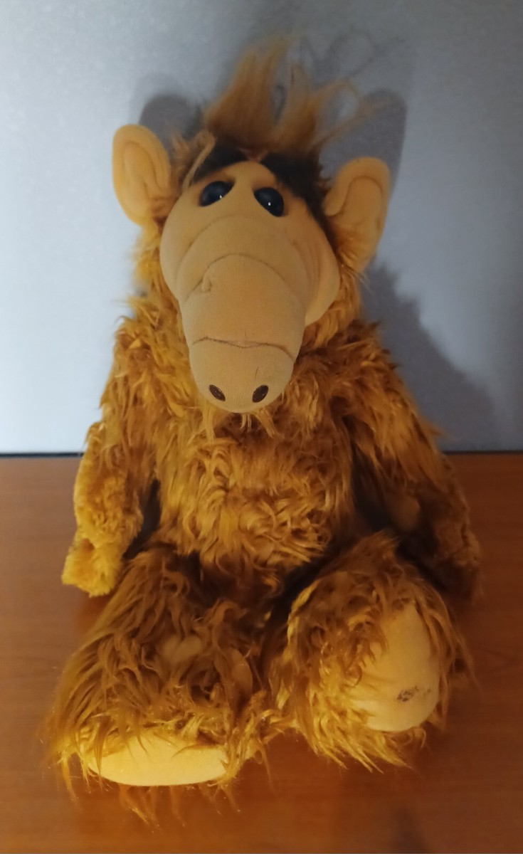 ALF PLUSHDOLL90→84 Vintage ALF PLUSH TOY DOLL RIDING A TRICYCLE with BASEBALL