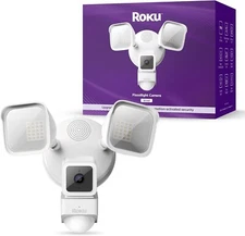 Roku Floodlight Security Camera SE Wired, 270° 1080p HD Night Vision