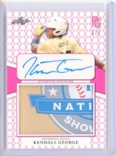 2022 Leaf Perfect Game KENDALL GEORGE Jersey Logo Patch AUTO Autograph RC 1/1