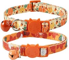Thanksgiving Cat Collar,Pack of 2 Kitten Collar with Bell
