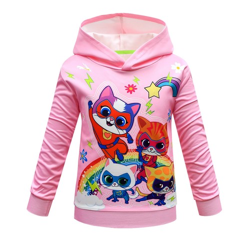 SuperKitties 3-10-year-old girls' hoodie versatile hooded pullover - Picture 6 of 14
