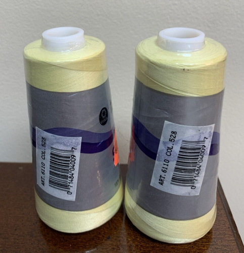 Lot Of 2 New Talon SureLock For Overlock Machines # 528 Yellow 3000 Yards - Picture 2 of 3
