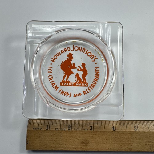 Vintage Howard Johnson's Ice Cream Shops & Restaurants Glass Ashtray Mid-Century - Picture 7 of 8