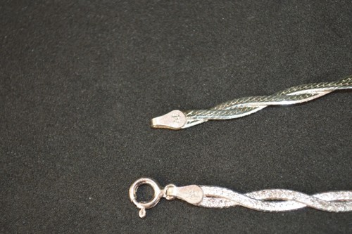 BRACELET& NECKLACE ITALY CHAIN STERLING SILVER 925 CA 9.1Grams - Picture 10 of 11
