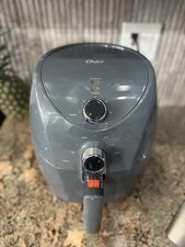 Oster Analog Air Fryer 4-5 Qt Gray w/ Basket  Crisper Insert Manual Dials