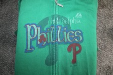 Philadelphia Phillies Majestic Women's Zip-up Jacket Large Green St Patricks