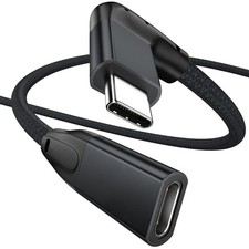 UseBean Right Angle USB C Extension Cable 10FT, USB-C Male to BLACK