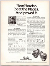 Norelco Tripleheader III Microgroove Shaver Bathroom Wall Art Vintage Print Ad