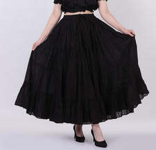 12 Yard Gypsy Tribal Fusion Belly Dance ATS 4 Tier Bohemian Black skirt