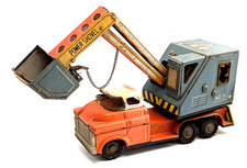Vintage DAIYA Japan No.71 Power Shovel Tin Litho Friction Truck Excavator Toy 8.