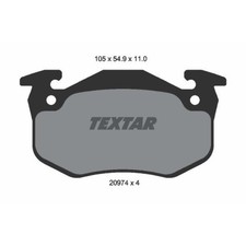 TEXTAR Bremsbeläge hinten für Peugeot 206 CC Renault Clio II Megane I