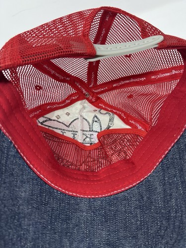 Cappello snapback camionista vintage Ed Hardy Love Kills lentamente rosso bianco HTF combinazione colori - Foto 7 di 8