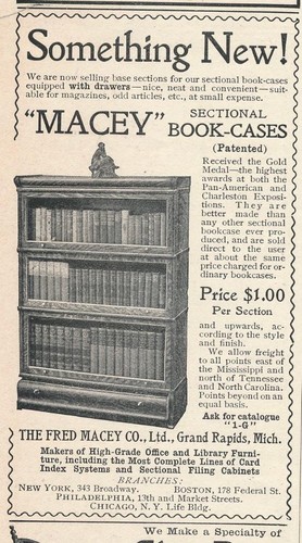 Magazine Ad - 1903 - Macey Sectional Bookcase - Grand Rapids, MI
