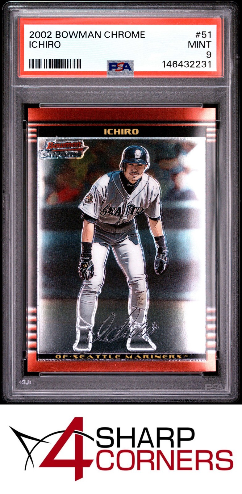 2002 BOWMAN CHROME #51 ICHIRO SUZUKI MARINERS PSA 9