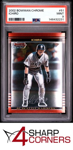 2002 BOWMAN CHROME #51 ICHIRO SUZUKI MARINERS PSA 9