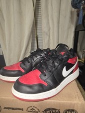 Big Kid's Nike Air Jordan 1 Low Black/Gym Red-White 553560 066 Youth Size 5 US