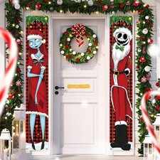 Christmas Front Porch Door Sign Banner Outdoor Winter Holiday Home Decoration