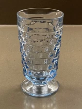 Vintage Whitehall Light Blue Iced Tea Flared Rim Footed Tumbler - Indiana Glass