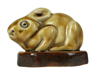 Mark V Marshall Royal Doulton Rare Antique Stoneware Rabbit Paperweight Model