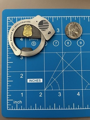 DOJ FBI Federal Bureau Of INVESTIGATION Bottle Opener HANDCUFF Challenge  COIN
