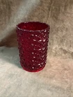 Vintage 1960s Fenton/LG Wright deep ruby red button daisy castor insert/vase