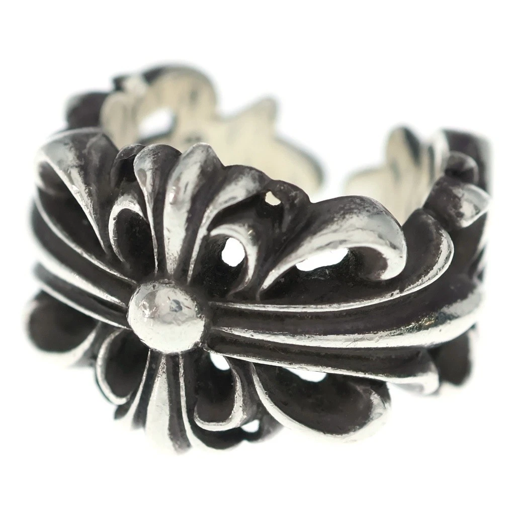 Chrome Hearts DBL FLRL CRS Ring 925 US#5-1/4~5-3/4 P0080312