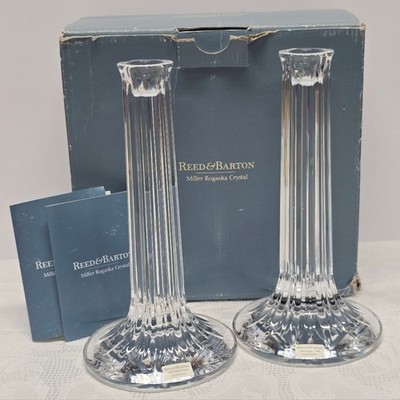 Miller Rogaska Soho Crystal Candlestick Set By Reed & Barton Candle Holder