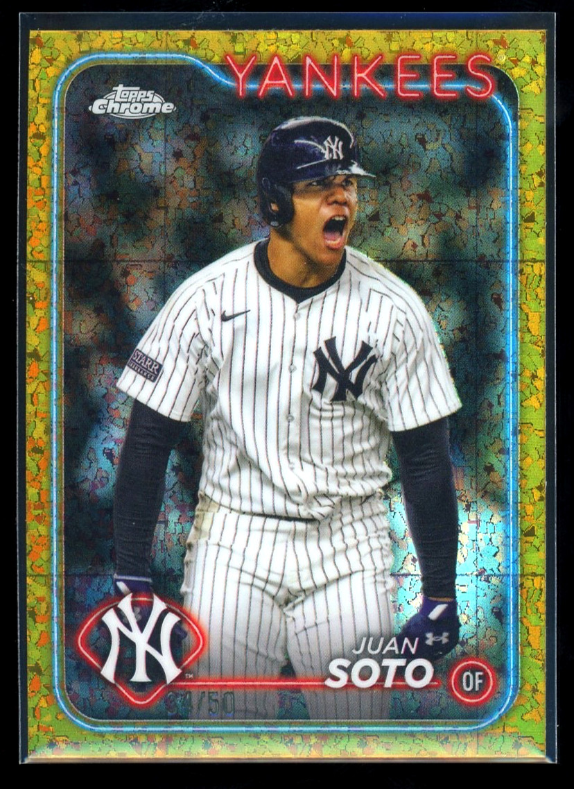 Juan Soto 2024 Topps Chrome Update Gold /50 Mini Diamonds Refractor #USC1