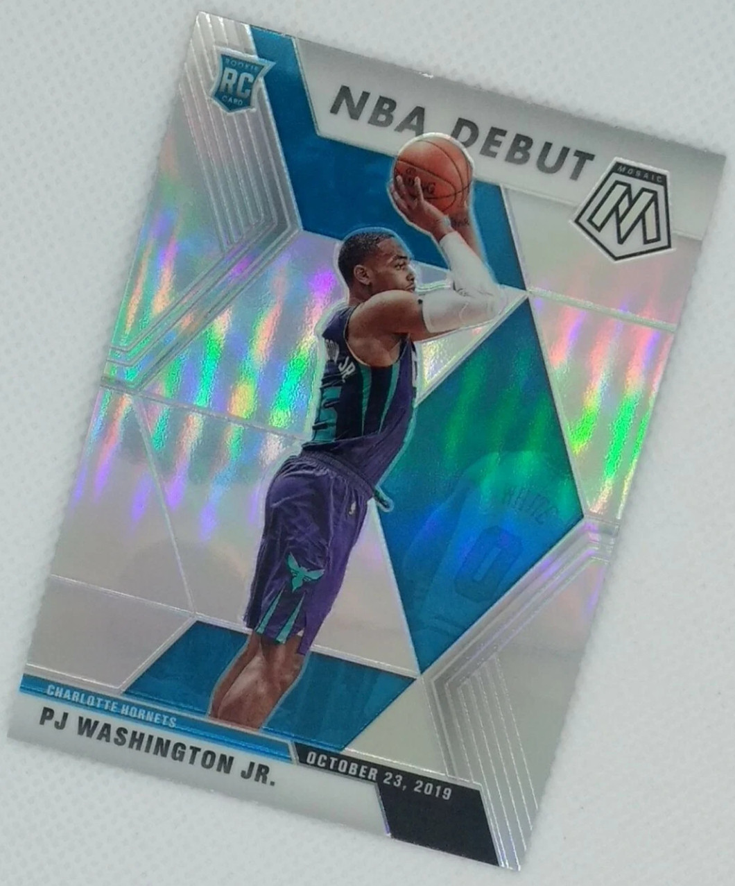 PJ Washington Jr. 2019-20 Panini Mosaic NBA Debut Rookie RC #278 Hornets SILVER