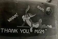 WWII Photograph Airplane Nose Art Bugs Bunny Wham Bam Thank You Mam