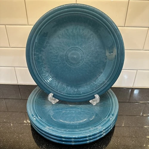 4 Dinner Plate Fiesta Ware Juniper by Homer Laughlin 10 1/2" Fiestaware Teal