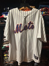 David Wright 5 New York Mets Majestic Pinstripe Authentic Sewn Jersey Size XXL